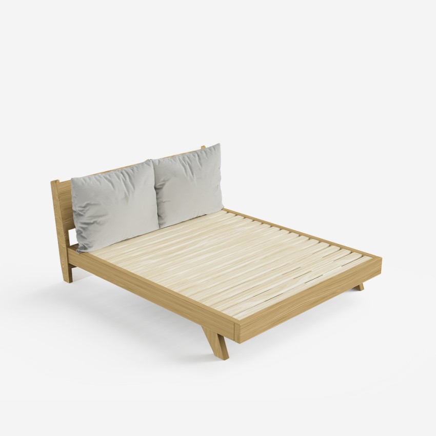 Doppelbett 160x190cm im modernen Design mit Lattenrost und Kissen Rust Sales