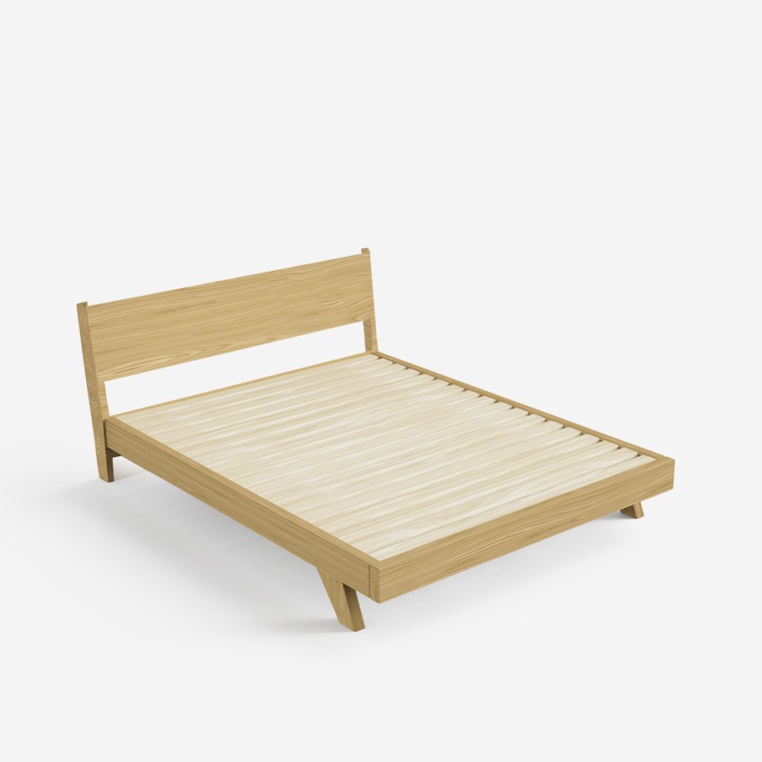 Cama de matrimonio 160 x 200 cm diseño moderno con somier y cojín Rust King 