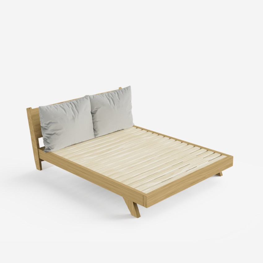 Cama de matrimonio 160 x 200 cm diseño moderno con somier y cojín Rust King 