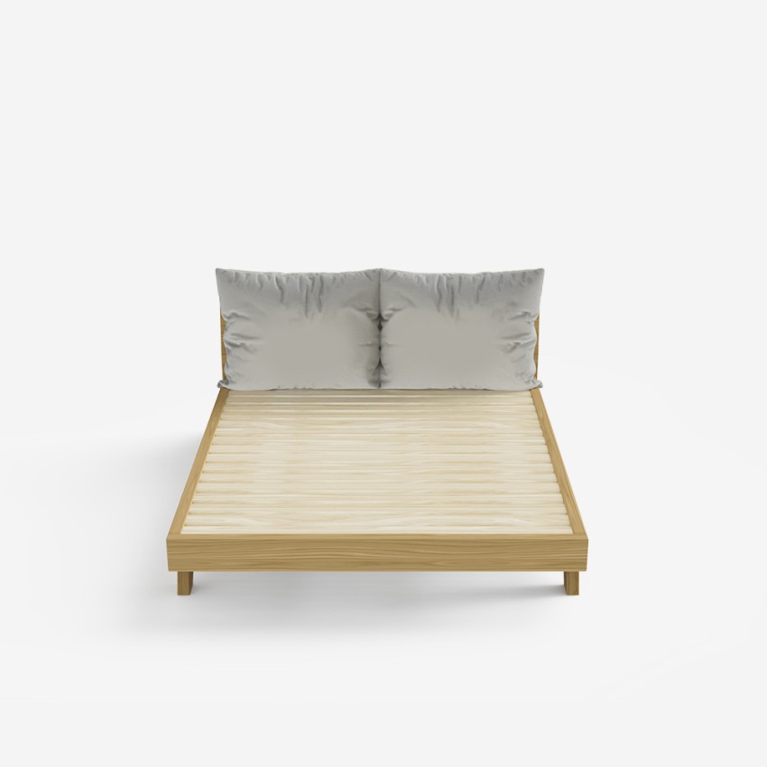Cama de matrimonio 160 x 200 cm diseño moderno con somier y cojín Rust King 
