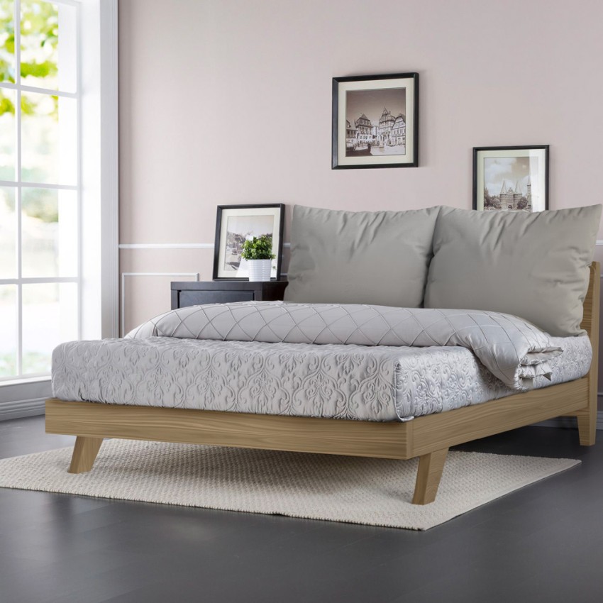 Letto matrimoniale 160x200cm design moderno con doghe e cuscini Rust King Costo