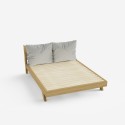 Doppelbett 160x190cm im modernen Design mit Lattenrost und Kissen Rust Rabatte