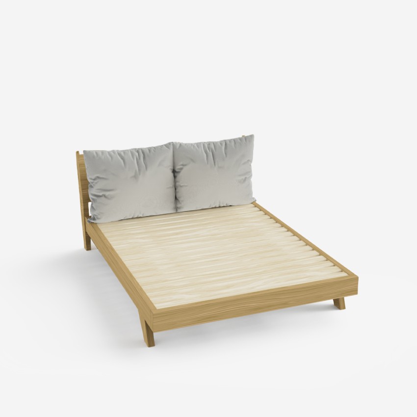 Cama de matrimonio 160 x 200 cm diseño moderno con somier y cojín Rust King 