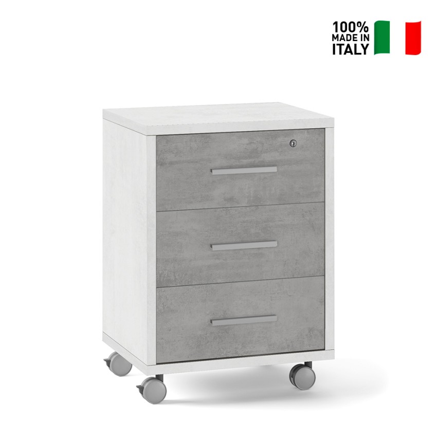 Mobile 3 cassetti chiave ruote scrivania ufficio design moderno Rot Scelta