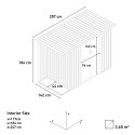 Abri de jardin en tôle galvanisée grise pour outils de jardin Tyrol 257X142x184cm Prix