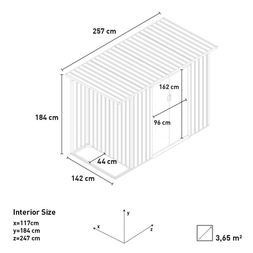 Abri de jardin en tôle galvanisée grise pour outils de jardin Tyrol 257X142x184cm Prix