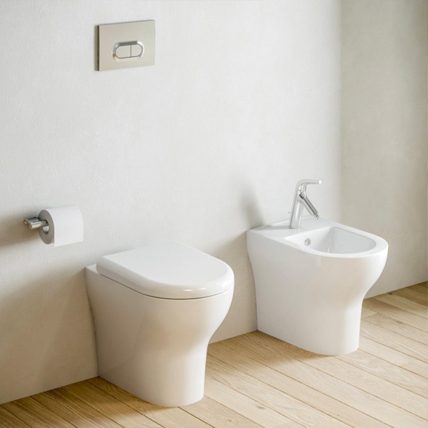 Vase WC en céramique au sol fil de mur évacuation murale sanitaire Zentrum VitrA Vente