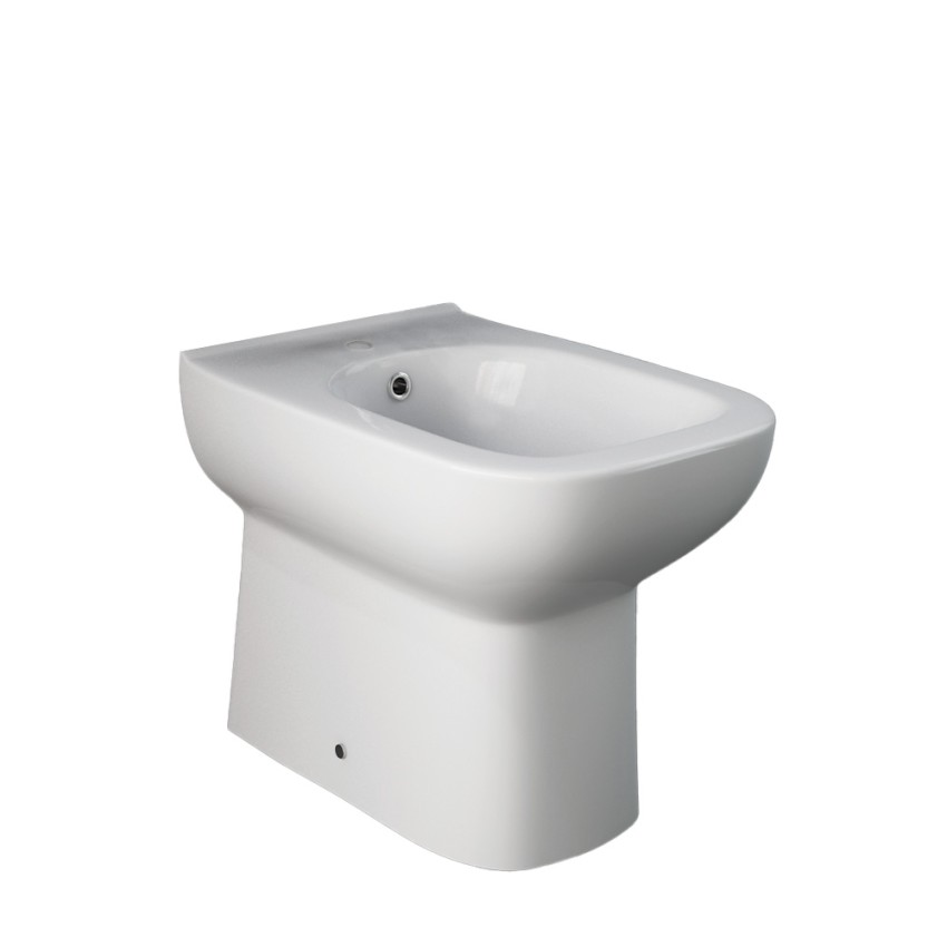 Bidet au sol sans rebord en céramique monofor salle de bain sanitaires River Promotion