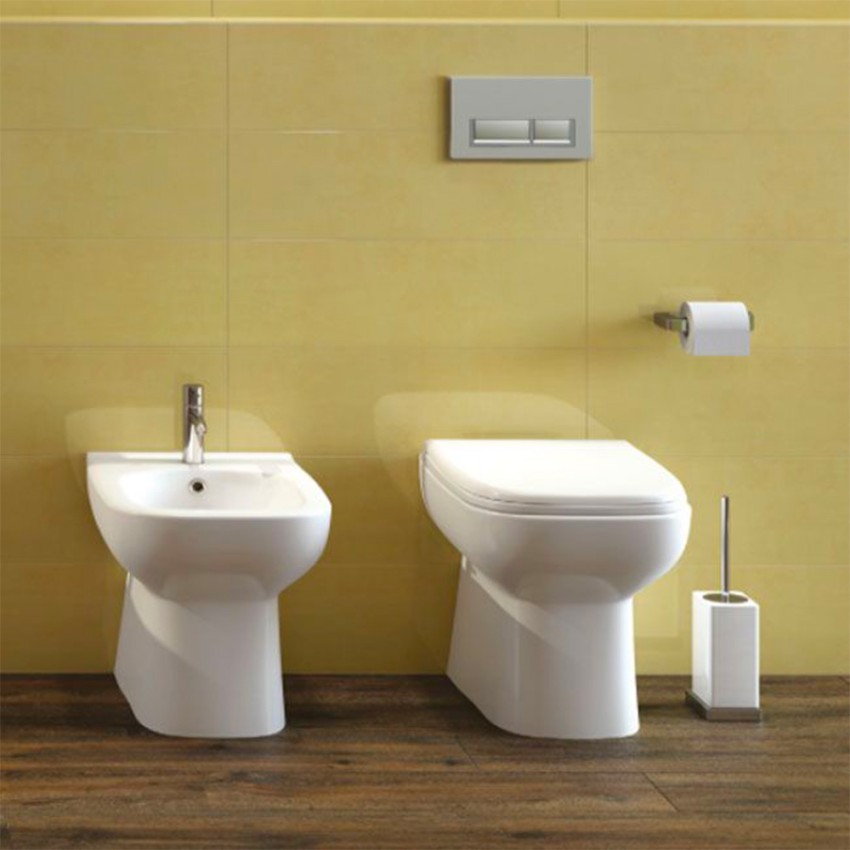 Bidet au sol sans rebord en céramique monofor salle de bain sanitaires River Vente