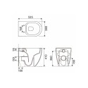Cuvette de toilette au ras du mur noire drain mur plancher sanitaire sans rebord Strong Offre