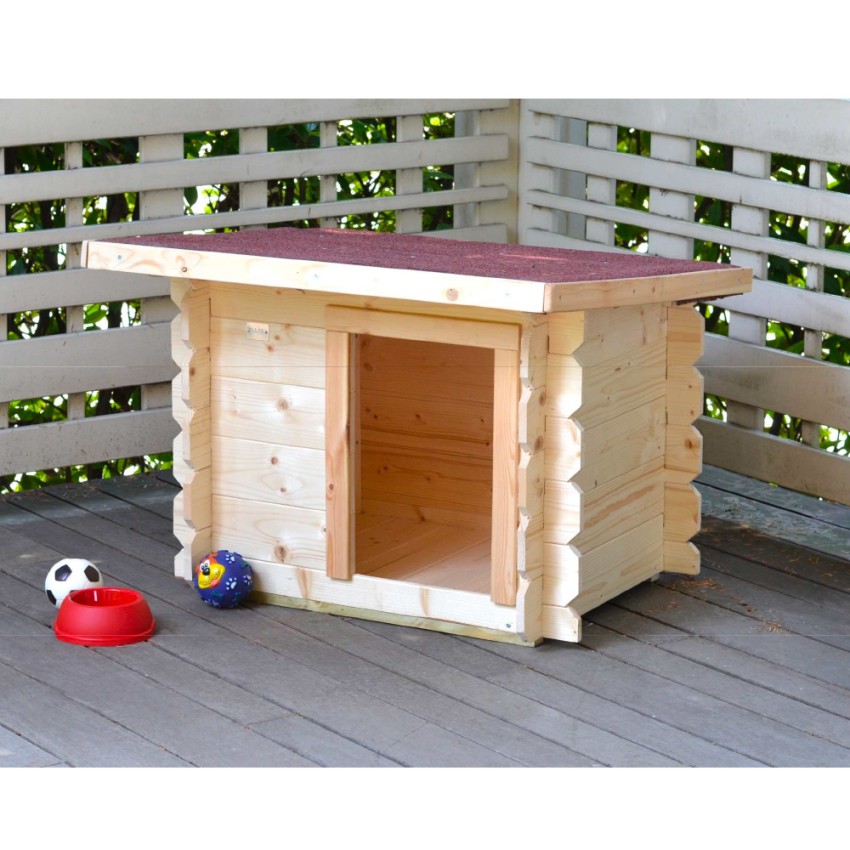 Holzhundehütte klein, für den Garten, Außenbereich 77x60 h64cm Laila Angebot