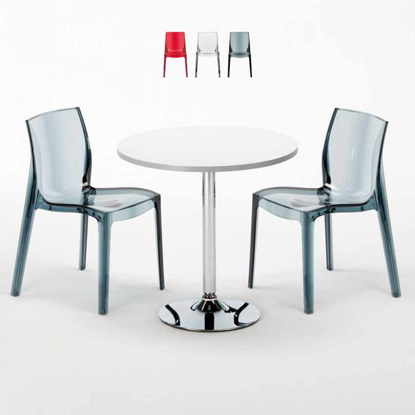 Weiß Rund Tisch und 2 Stühle Farbiges Polypropylen-Innenmastenset Grand Soleil Femme Fatale Spectre Aktion