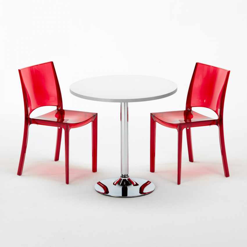 Weiß Rund Tisch und 2 Stühle Farbiges Polypropylen-Innenmastenset Grand Soleil B-Side Spectre Modell
