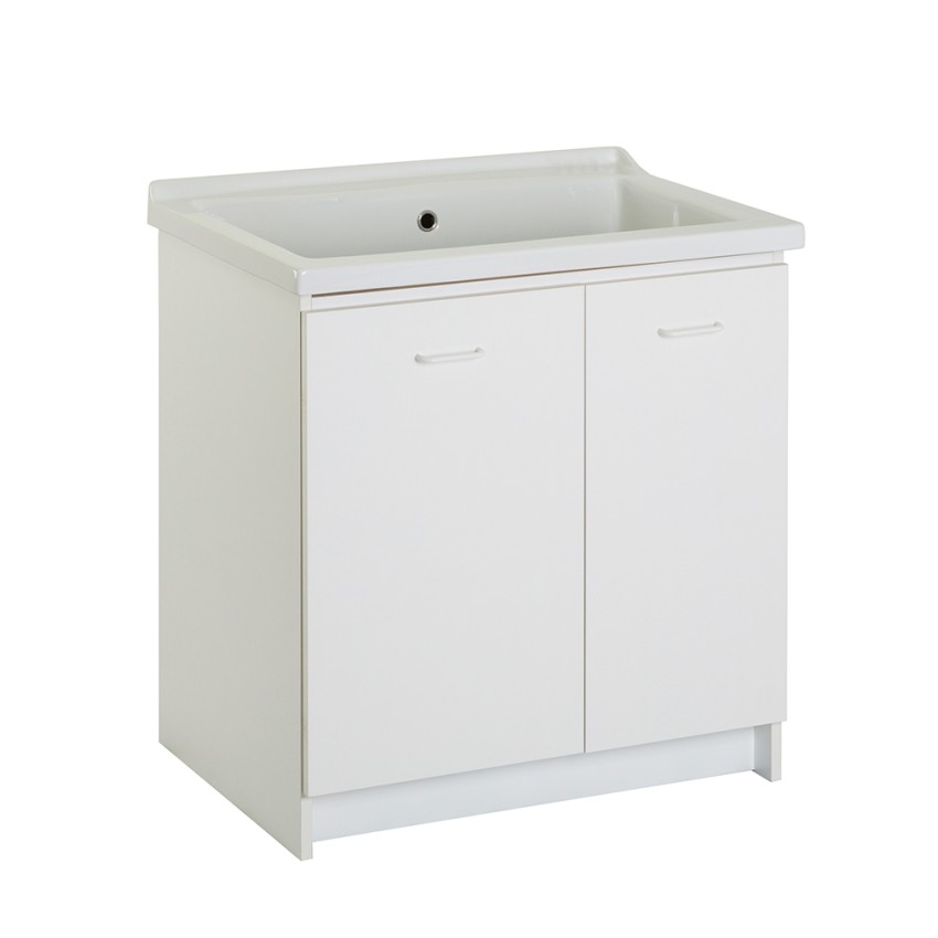 Meuble lave-main céramique 2 portes 83x60cm avec planche en bois Acqua Edilla Remises