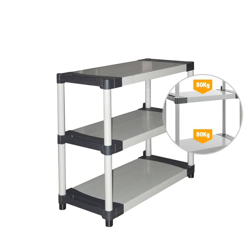 Étagères de rangement pour jardin, garage, cave avec 3 niveaux Rack Remises