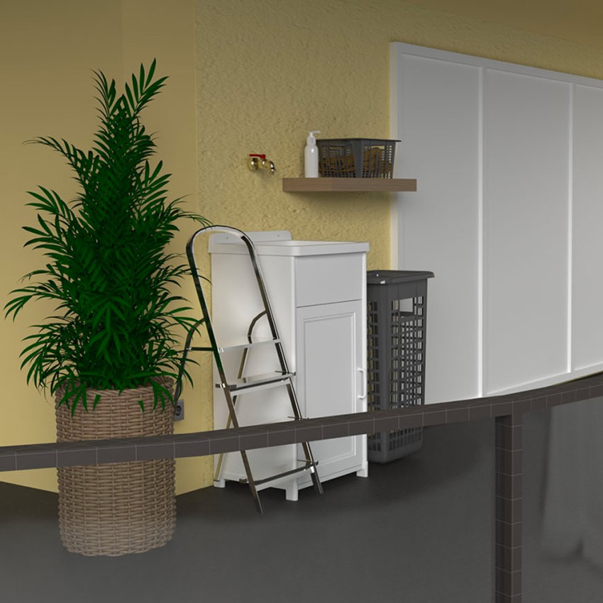 Mong Schrank mit Waschbecken 1 Tür aus Waschharz 40x40cm Aktion