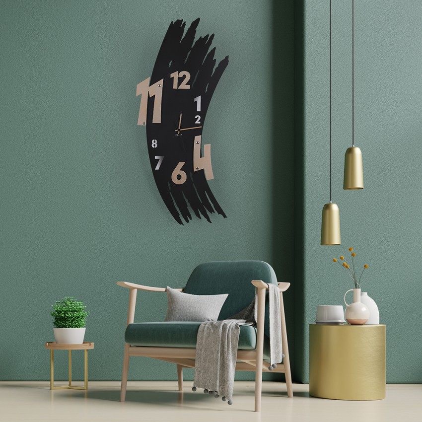 Reloj de Pared Decorativo Artístico Moderno Cromo Cepillado Oferta