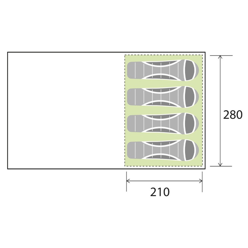 Tente de camping gonflable 310x510 pour famille 4 personnes Pure 4 Brunner Caractéristiques