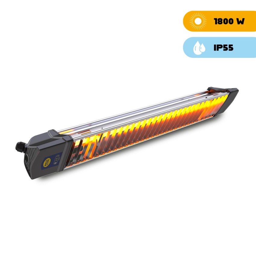 Calentador de infrarrojos de interior exterior con mando a distancia Enchufe Schuko Iris 1800W Promoción