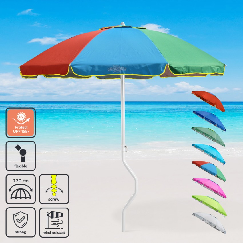Sonnen Strandschirm Girafacile uv -Schutz 220 cm Angeln Apollo 