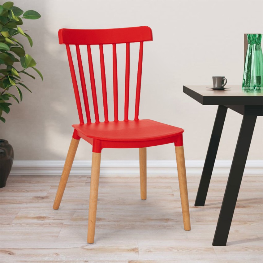 Sedia design moderno legno polipropilene ristorante bar cucina Praecisura Misure