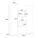 Sala de estar de pared de almacenamiento 2 estanterías de madera blanca Kesia WH Stock