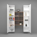 Sistema suspendido de pared blanco 2 armarios 6 estantes Gemy WH Rebajas