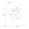 Parete attrezzata sospesa libreria in legno 2 vetrine bianche Vila WH Stock