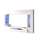 Weiße Wohnzimmer-Wand mit TV-Halterung, 2 Vitrinen und Hängeschrank Sultan WH Angebot