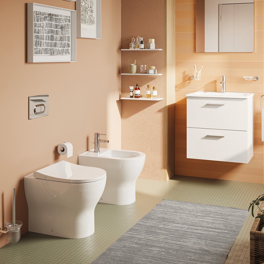 Cuvette de toilette de salle de bain dos au mur avec siège de toilette Mia Round VitrA Vente
