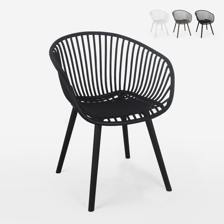 Sedia moderna con braccioli per sala da pranzo cucina giardino Philis Offerta