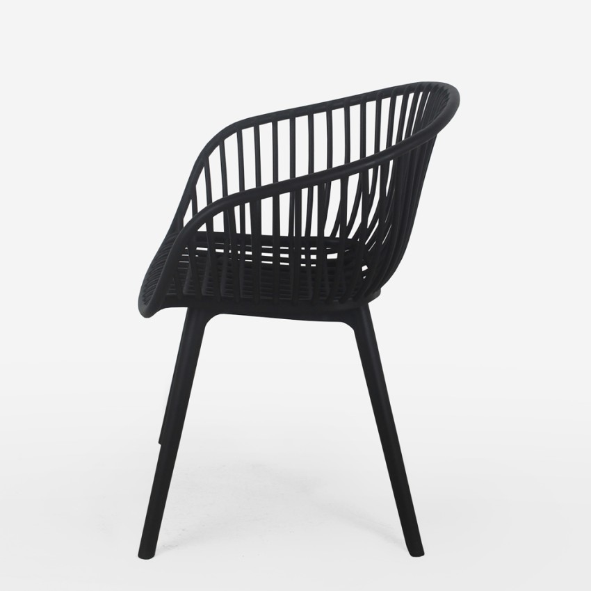 Sedia moderna con braccioli per sala da pranzo cucina giardino Philis Misure