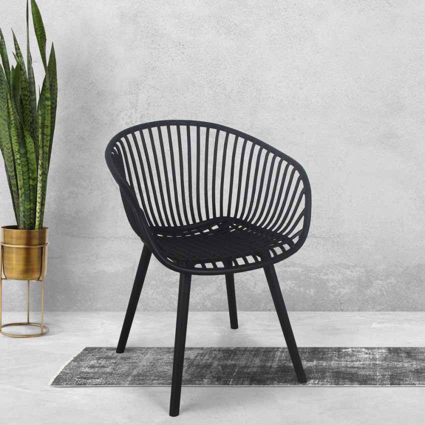Sedia moderna con braccioli per sala da pranzo cucina giardino Philis Saldi