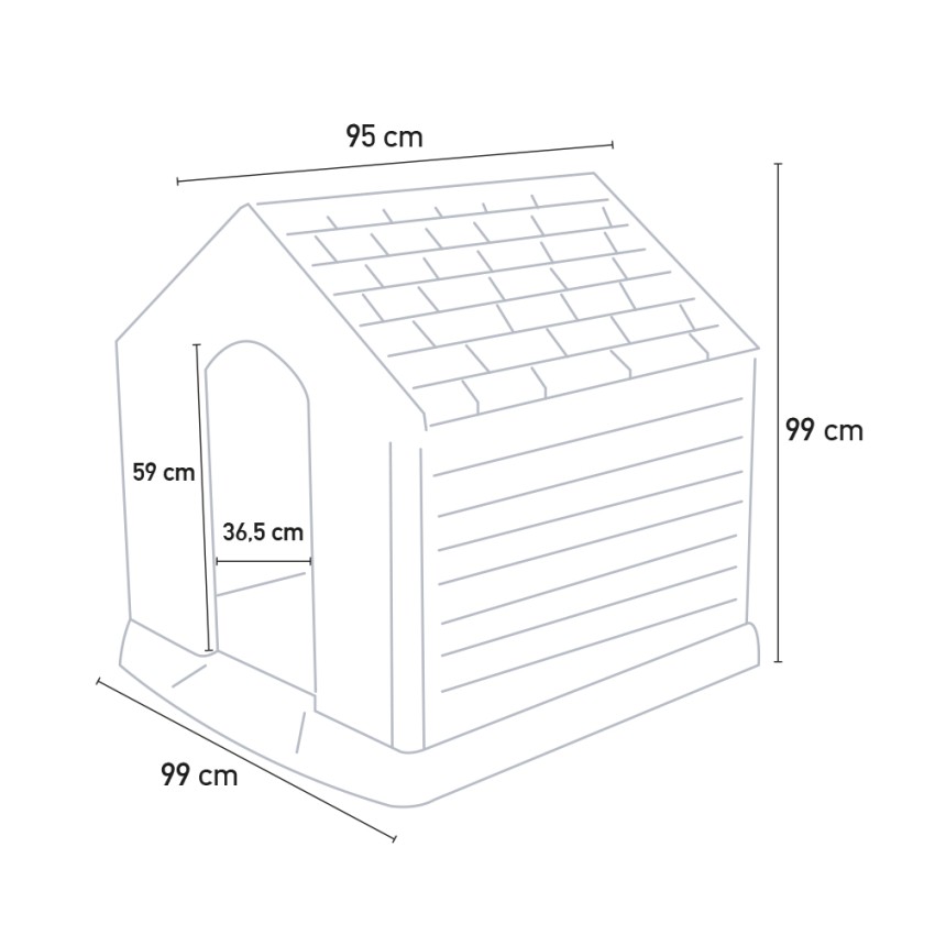Niche pour chien taille moyenne à grande 99x99x95 Curver K245541 Keter Réductions