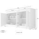 Industriales Sideboard Küche Wohnbereich, 3 Türen, Holz, 160cm Modis NP Basic Katalog