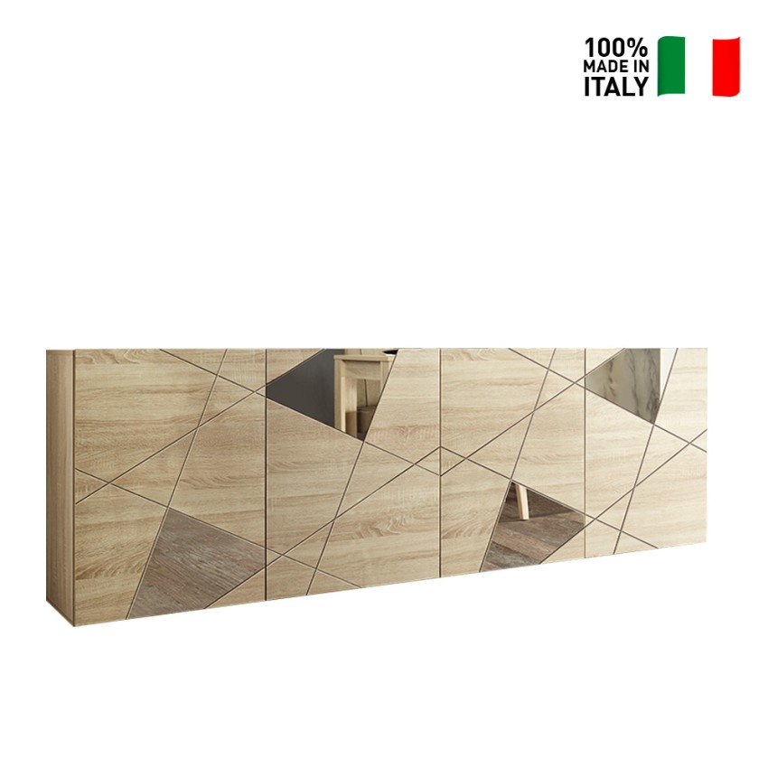 Moderne Anrichte Holz Eiche 241cm mit 4 Spiegeltüren Vittoria RS L Verkauf