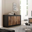Industriales Sideboard Küche Wohnbereich, 3 Türen, Holz, 160cm Modis NP Basic Aktion