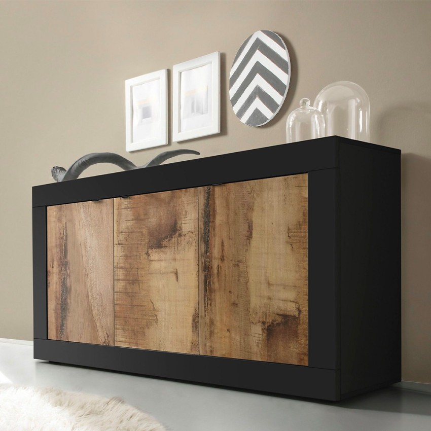 Industriales Sideboard Küche Wohnbereich, 3 Türen, Holz, 160cm Modis NP Basic Rabatte