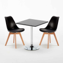 Schwarz Quadratisch Tisch und 2 Stühle Farbiges Polypropylen-Innenmastenset Nordica Mojito Modell