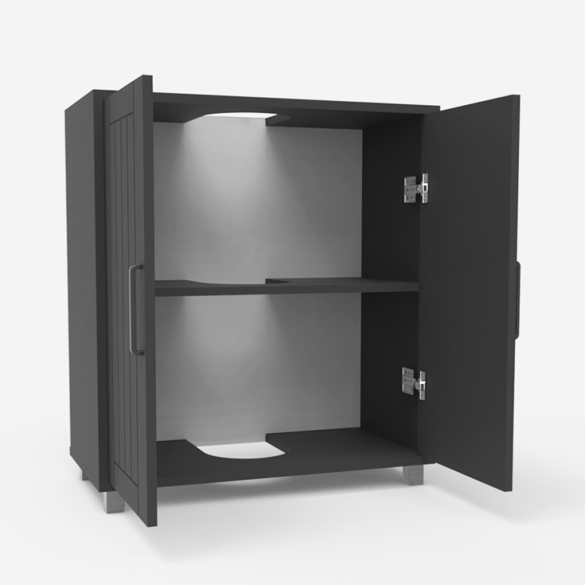 Mobiler Unterschrank Schrank 2 Türen 2 Regale modern Biston 