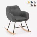 Silla mecedora de tela patchwork de diseño moderno Woodpecker Descueto