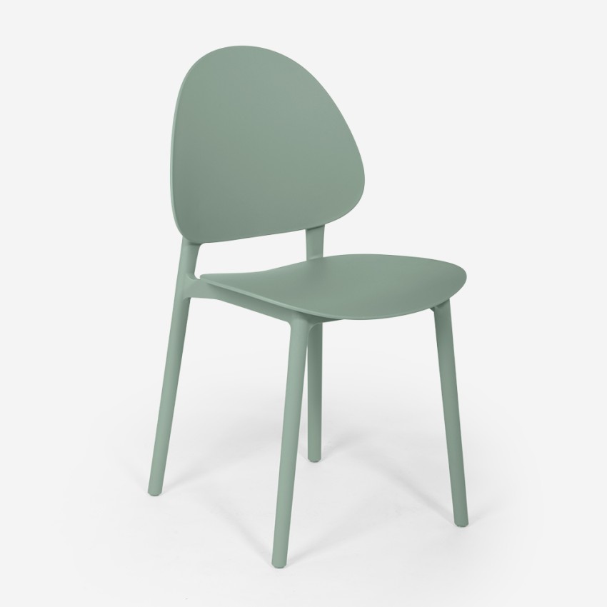 Silla moderna de polipropileno para cocina exterior comedor Gladys 