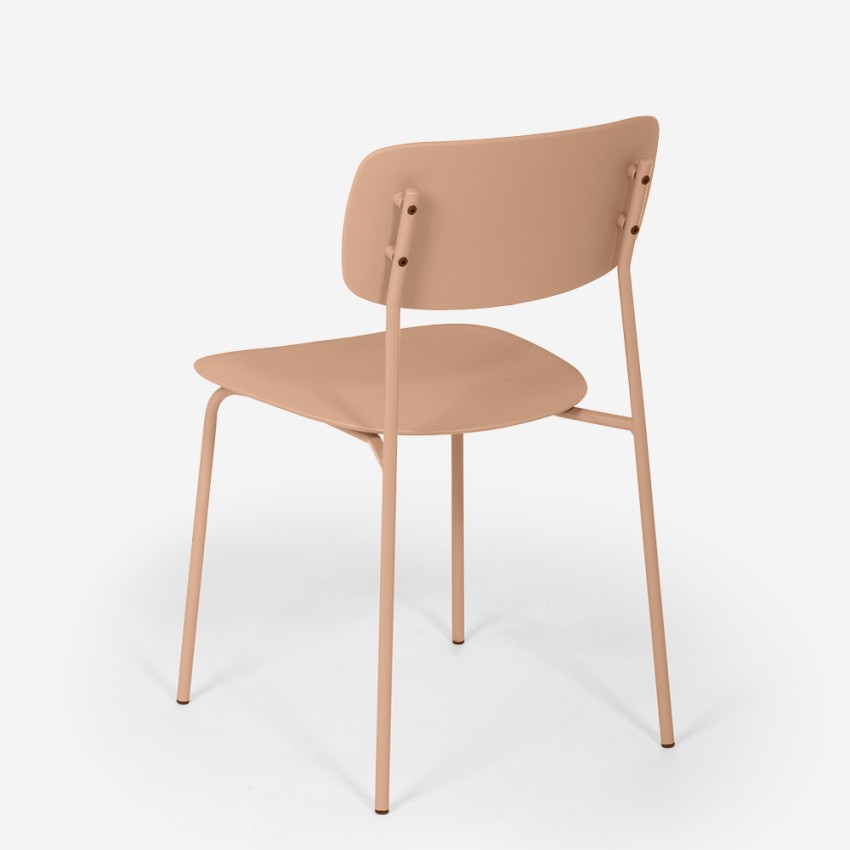 Silla de comedor de polipropileno y metal cocina diseño moderno Josy 