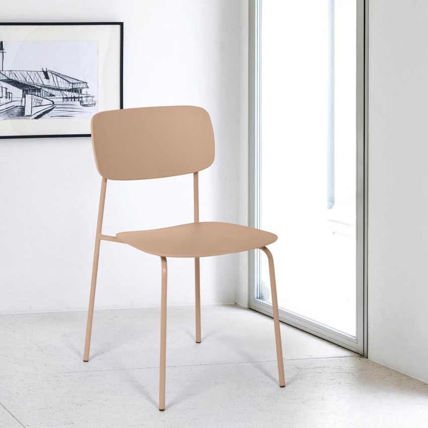 Silla de comedor de polipropileno y metal cocina diseño moderno Josy Elección