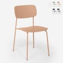 Silla de comedor de polipropileno y metal cocina diseño moderno Josy Oferta