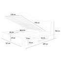 Lit coffre 160 x 190 cm avec sommier système de levage Design Moderne Steyr 