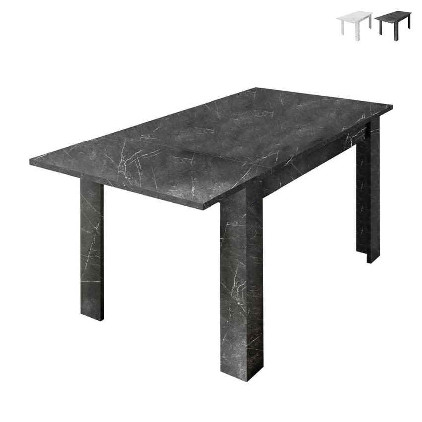 Mesa de comedor extensible efecto mármol 90x137-185cm moderna Auris Promoción