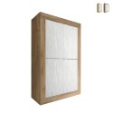 Weißer Schrank 4 Türen Hochkommode Küche Holz Novia WB Basic Verkauf