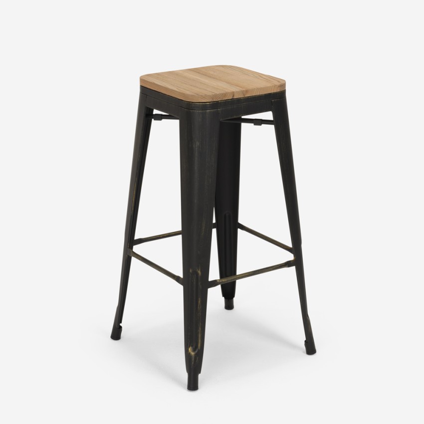 mesa alta de bar blanca 120x60 4 taburetes industrial navarro Modelo