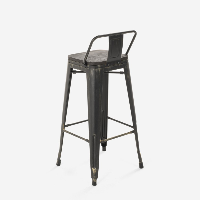conjunto mesa alta blanca industrial 4 taburetes de bar respaldo palmyra Coste